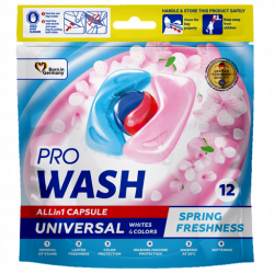 PRO WASH Mosókapszula „Spring Freshness” 4 in 1 – DOYPACK, 12 db / 12 mosás