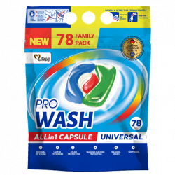 PRO WASH Univerzális Mosókapszula 4 in 1 – DOYPACK, 78 db / 78 mosás