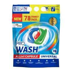 PRO WASH Univerzális Mosókapszula 4 in 1 – DOYPACK, 78 db / 78 mosás