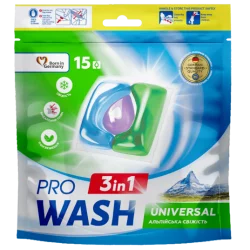 PRO WASH 3 in 1 „Alpine Freshness” Mosókapszula – DOYPACK, 15 db / 15 mosás