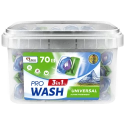 PRO WASH 3 in 1 „Alpine Freshness” Mosókapszula – BOX, 70 db / 70 mosás