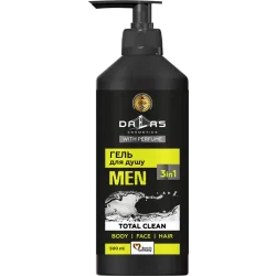 DALAS Men’s Shampoo–Shower Gel 3in1 „Total Clean” 500 g / 483 ml
