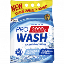 PRO WASH "Ocean Freshness" Univerzális Mosópor 3 kg / 60 mosás