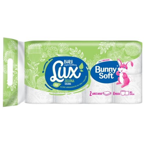 Bunny Soft toalettpapír Lux 8 tekercs (2 rétegű) ECO 100% újrahasznosított