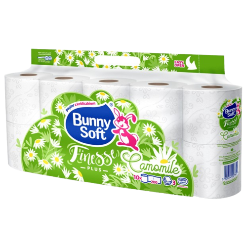 Bunny Soft toalettpapír FINESSE PLUS kamilla 10 tekercs (3 rétegű)