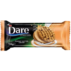 DARE teljes kiörlésű keksz mogyoróvajas krémmel 158g