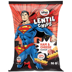 OHO "superman" lencse snack sonkás-sajtos 90g