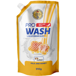PRO WASH „Milk and Honey” Folyékony Szappan Utántöltő 910 ml