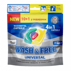 Wash & Free Mosókapszula 4in1 Univerzális 11db (11 mosás) - szavatossági idő: 2026.05.15