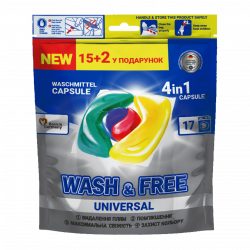 Wash & Free Mosókapszula 4in1 Univerzális 17db (17 mosás) - szavatossági idő: 2026.04.27