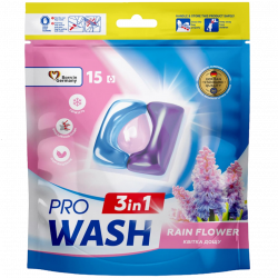 Pro Wash 3in1 "Rain Flower" Univerzális kapszula (doypack) 15db