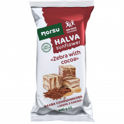 Sunflower halva "Zebra with cocoa" 400kg